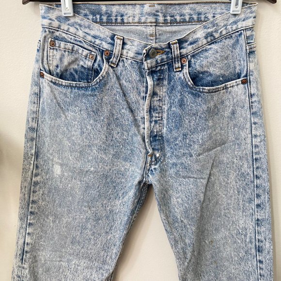 Vintage Levi 501 Acid Wash Jeans Made In USA - Picture 7 of 10